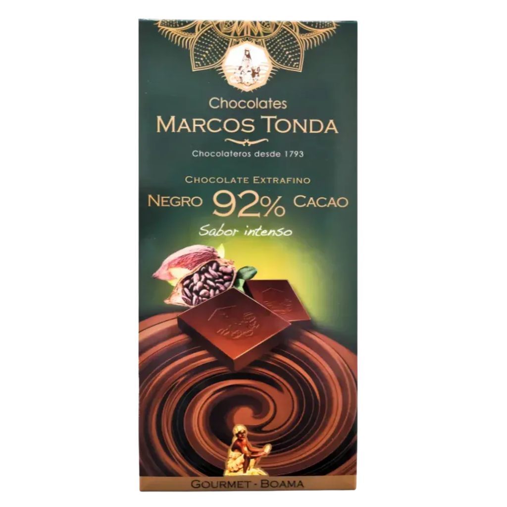 chocolate Negro 92% Cacao gourmet tableta 100g
