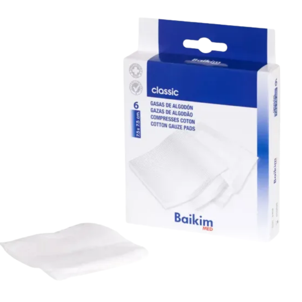 gasas de algodon hidrofilo 6 unidades baikim