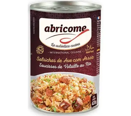 [354] Lata halal salchicha ave con arroz