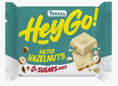 [182] Hey Go- Choco blanco sin azúcar con Avellana y sal 60g