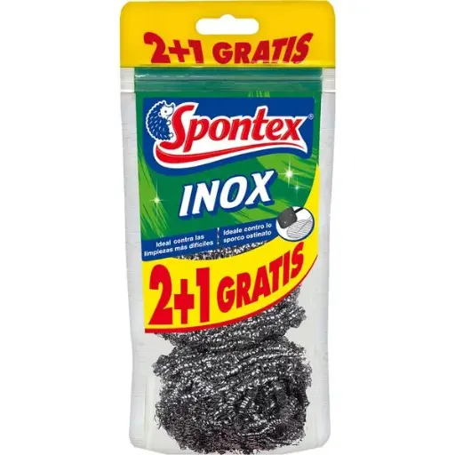 [030954] SPONTEX ESTROPAJO INOX BLISTER (2+1)